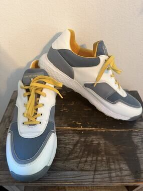 Duca Del Cosma Golf Shoes Men’s US 11.5-12 EU 45 White Gray Yellow Spikeless